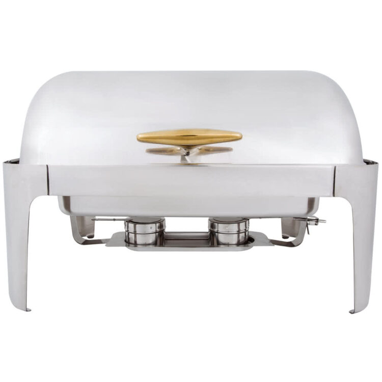 Supreme 8 Qt. Meat Roll Top Gold Trim Chafer Rental (KCF110)