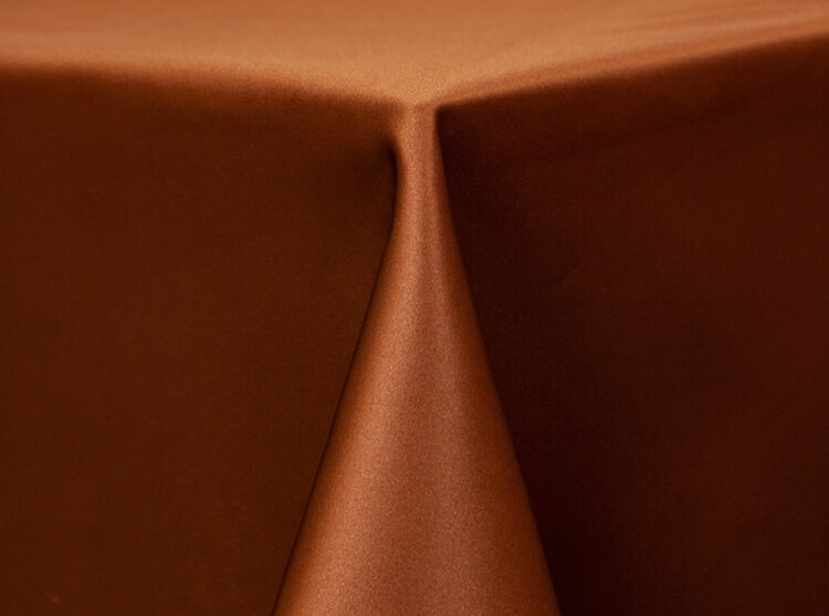 Copper Lamour Matte Satin Tablecloth Rental