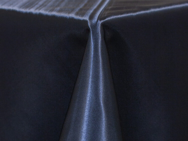 Navy Poly Satin Tablecloth Rental