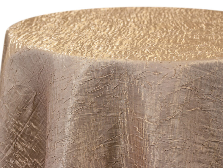 Camel Iridescent Crush Tablecloth Rental