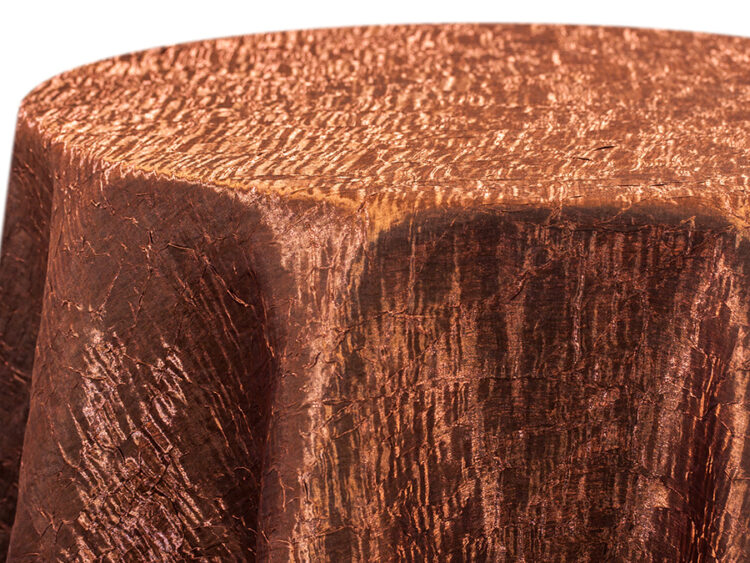 Copper Iridescent Crush Tablecloth Rental
