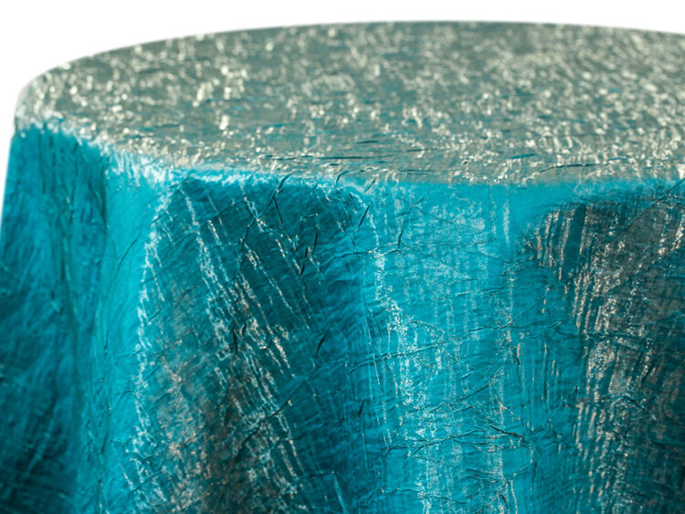Gold / Turquoise Iridescent Crush Tablecloth Rental