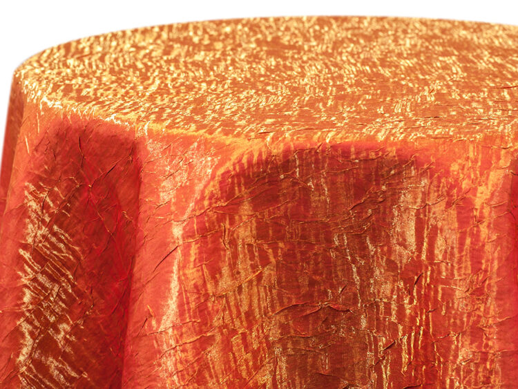 Orange Iridescent Crush Tablecloth Rental