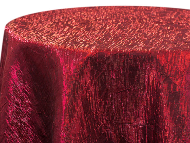 Red Iridescent Crush Tablecloth Rental