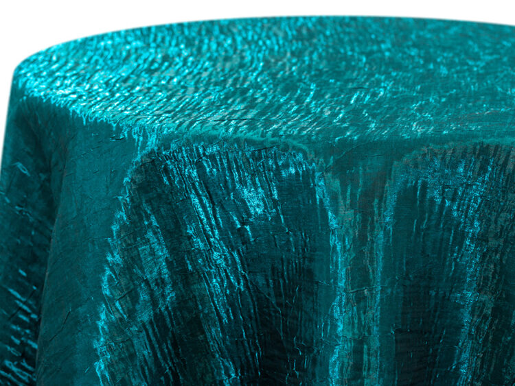 Teal Iridescent Crush Tablecloth Rental