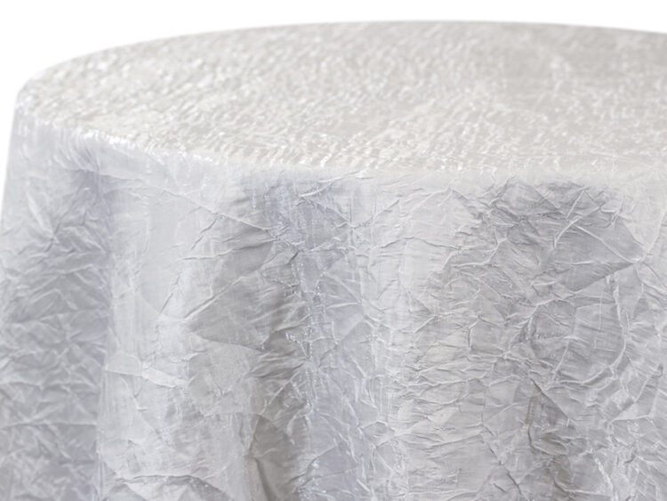 White Iridescent Crush Tablecloth Rental