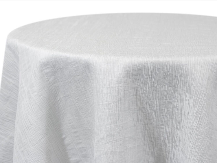 White Krinkle Tablecloth Rental