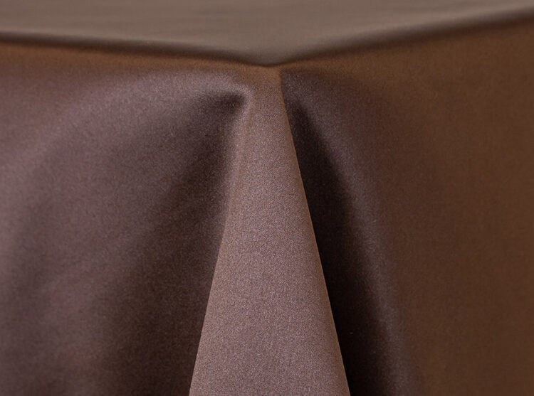 Brown Lamour Matte Satin Tablecloth Rental