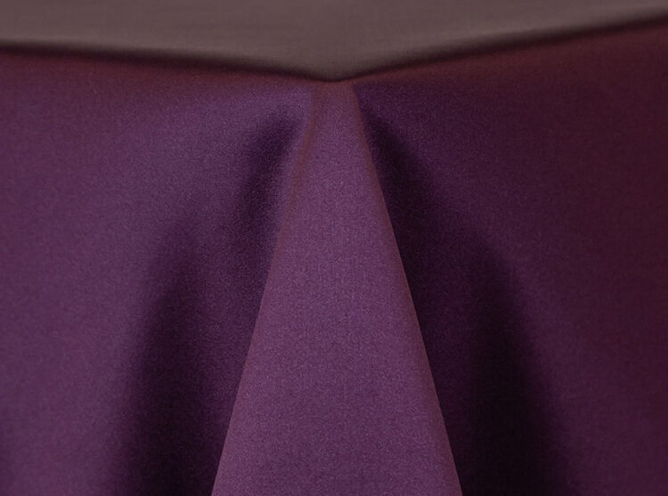 Eggplant Lamour Matte Satin Tablecloth Rental