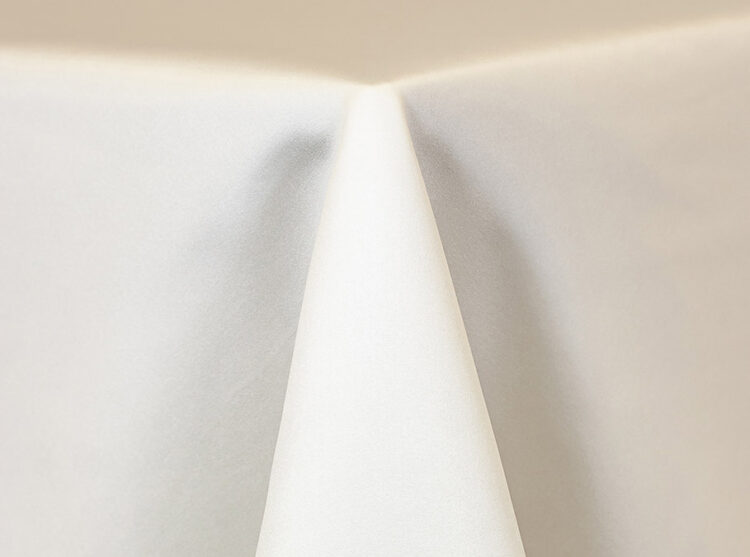 Ivory Lamour Matte Satin Tablecloth Rental