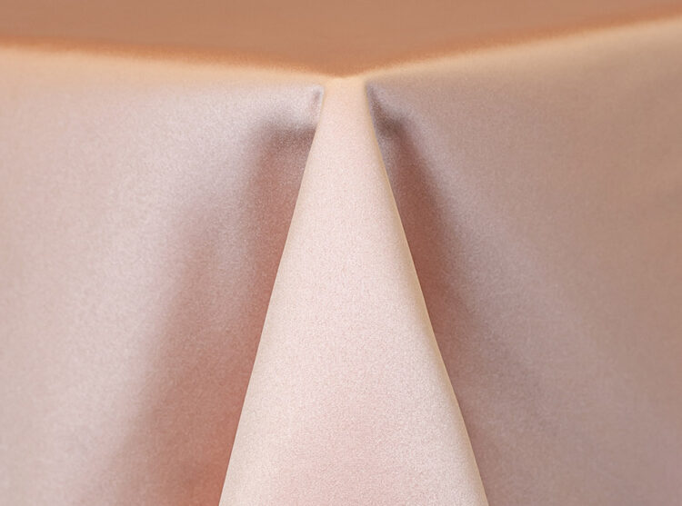 Peach Lamour Matte Satin Tablecloth Rental