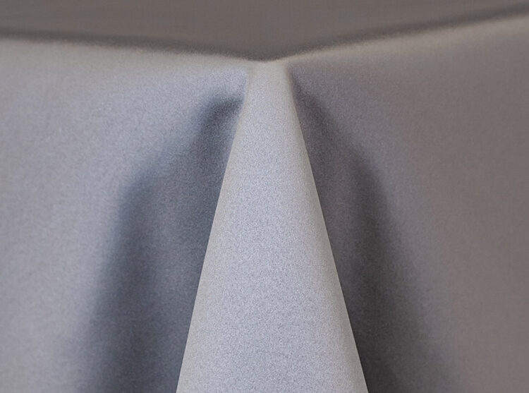 Silver Lamour Matte Satin Tablecloth Rental
