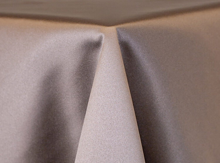 Stone Lamour Matte Satin Tablecloth Rental