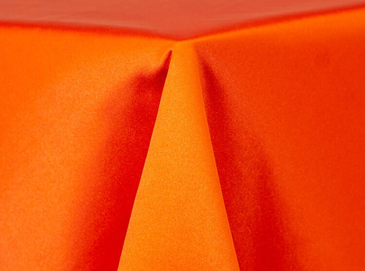 Tangerine Lamour Matte Satin Tablecloth Rental