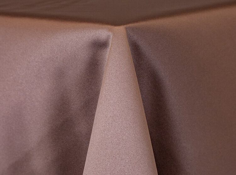 Taupe Lamour Matte Satin Tablecloth Rental