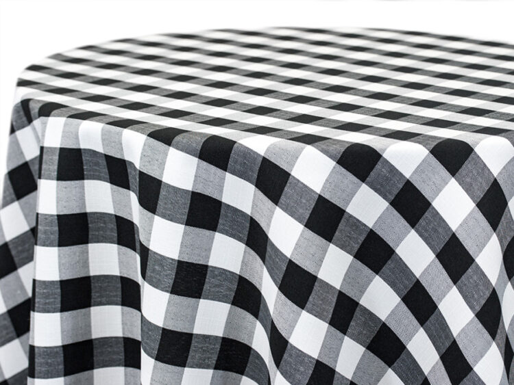 Black Check Tablecloth Rental