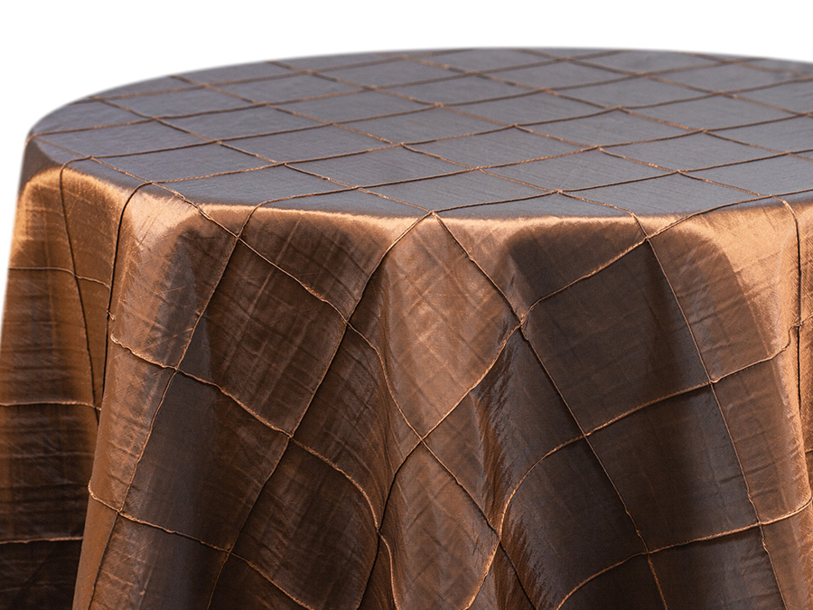 Copper Pintuck Tablecloth Al B, Round Copper Tablecloth