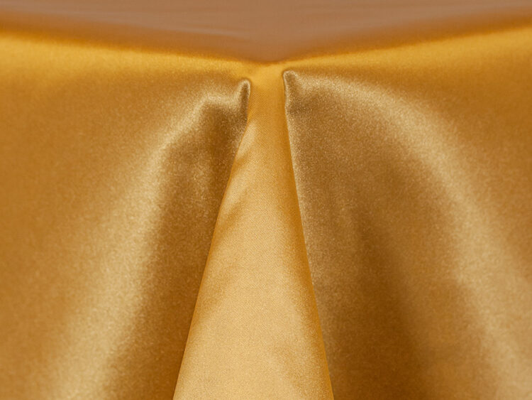 Gold Poly Satin Tablecloth Rental