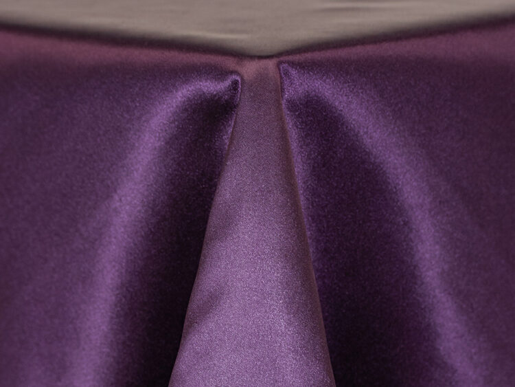 Plum Poly Satin Tablecloth Rental