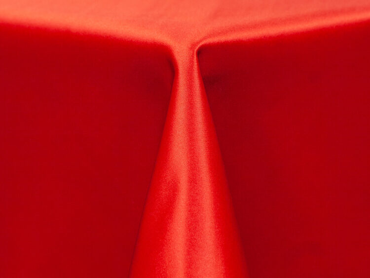 Red Poly Satin Tablecloth Rental