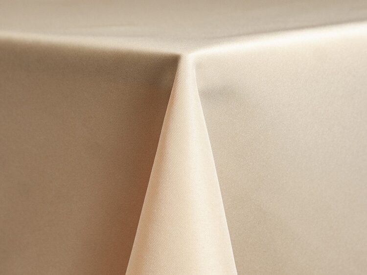 Beige Polyester Tablecloth Rental