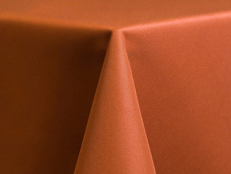 Burnt Orange Polyester Tablecloth Rental