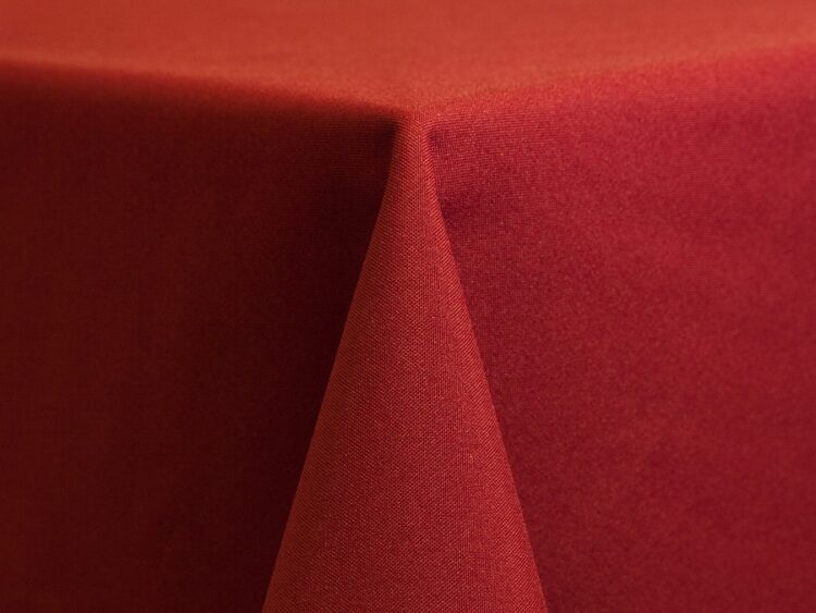 Cherry Red Polyester Tablecloth Rental