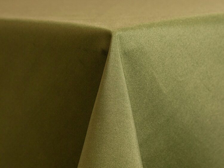 Light Olive Polyester Tablecloth Rental