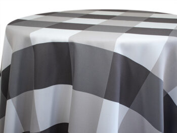 Grey Big Plaid Tablecloth Rental