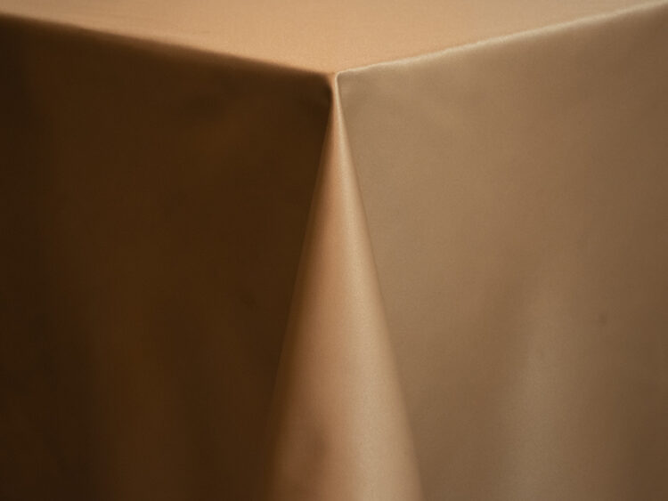 Honey Lamour Matte Satin Tablecloth Rental