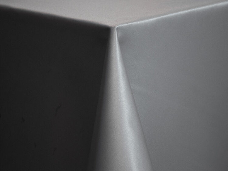 Platinum Lamour Matte Satin Tablecloth Rental