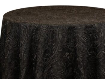 Black Paisley Lace Tablecloth Rental