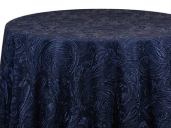 Navy Paisley Lace Tablecloth Rental