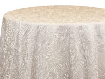 White Paisley Lace Tablecloth Rental