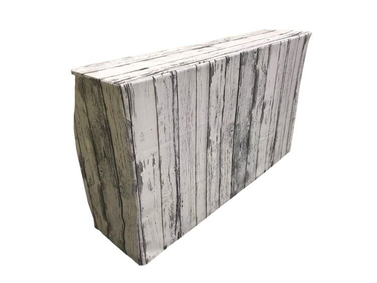 6' White Wood-Look Bar Rental B133