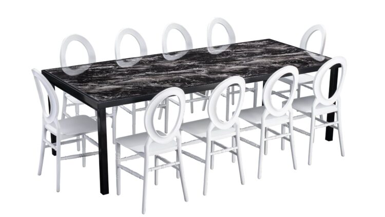 Black Marble Table Rental T114