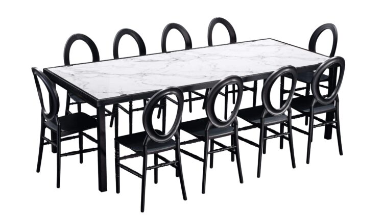 White Marble Table Rental T115
