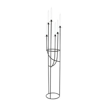 Black Sculptural Large Candle Holder (CH101) Rental