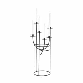 Black Sculptural Small Candle Holder (CH103) Rental