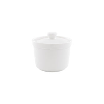 Sava White Soup Bowl 12.5 oz, 4.5" with Cover