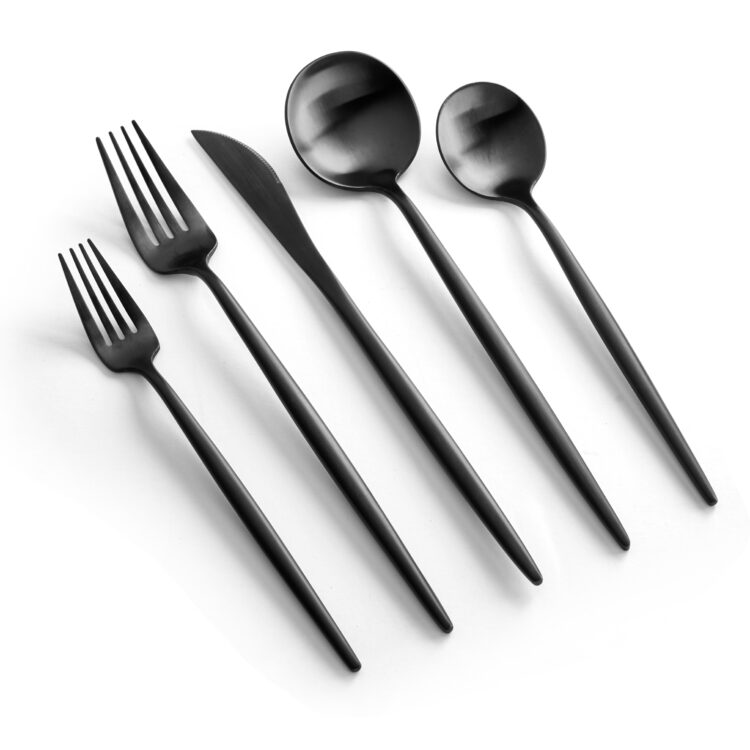 Vera Black Flatware Rental