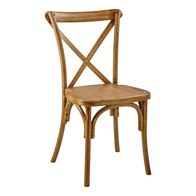 Natural Rustic Crossback Chair Rental BR125
