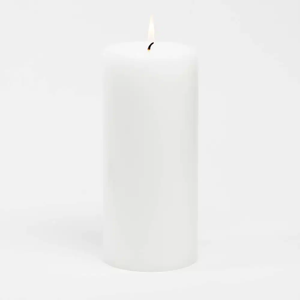 9" White Pillar Candle