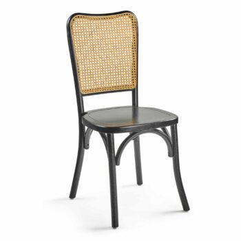 Midnight Black Rattan Chair Rental BR143
