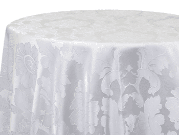 White Alex Demask Tablecloth Rental