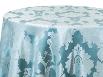 Surf Blue Alex Demask Tablecloth Rental