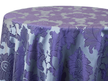 Dark Purple Alex Demask Tablecloth Rental
