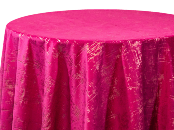 Fuchsia Etched Velvet Tablecloth Rental