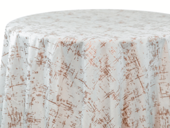 White Etched Velvet Tablecloth Rental